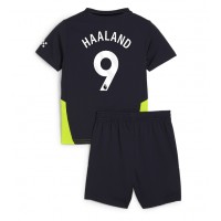 Camiseta Manchester City Erling Haaland #9 Visitante Equipación para niños 2024-25 manga corta (+ pantalones cortos)